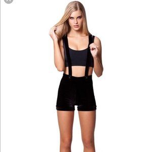 BlackMilk Velvet Woodchuck Suspender Shorts